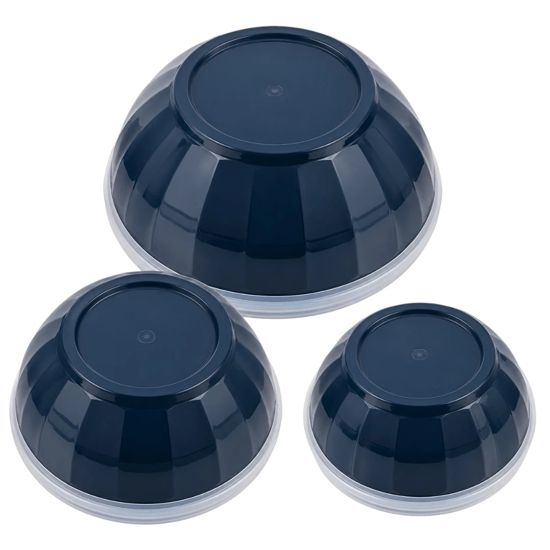 Paigez 3-Piece Dark Navy Mixing Bowls with Lids
